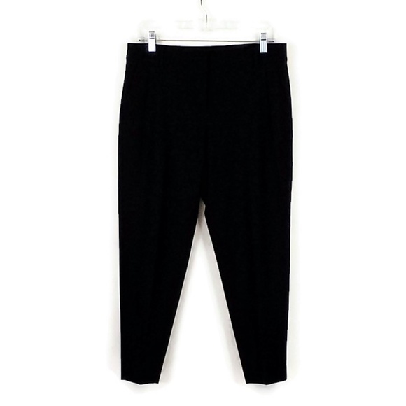 Eileen Fisher Black Mid Rise Ankle Dress Pants Womens Size MP Medium Petite - Picture 1 of 8